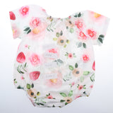 Baby Rompers Dress Short Sleeve Floral Jumpsuits One-Pieces Pants 100cm