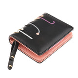 Women Zipper Leather Purse Ladies Clutch Coin Bag Wallet Holder Black