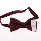 Men Tuxedo Bowtie Pre-tied Neckties with Adjustable Strap Red Black Floral