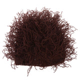 Unisex Knit Bearded Hat Handmade Wig Winter Warm Ski Mask Beanie Adult Brown