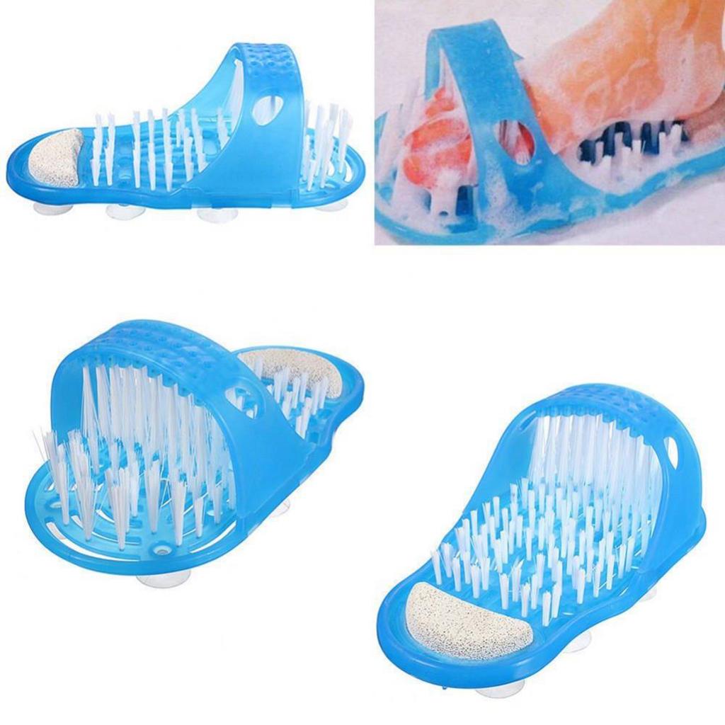 1 Piece Bathroom Foot Care Tool Easy Feet Massager Clean Slipper with Scrubber Brush