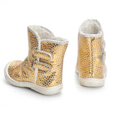 Baby Infant Winter Boots Snow Fake Fur Warm Anti-Slip Shoes 12.5 cm Gold