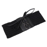 Maxbell Women Soft Faux Leather Wide Self Tie Waist Band Cinch Boho Belt