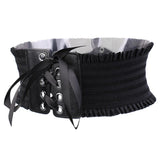 Maxbell Women Soft Faux Leather Wide Self Tie Waist Band Cinch Boho Belt