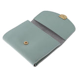 Womens Leather Small Mini Wallet Card Holder Button Coin Purse Light Blue