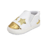 Unisex Baby Crib Shoes Cute Stars Soft Sole Comfort Prewalker Shoes M Gold