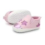 Unisex Baby Crib Shoes Cute Stars Soft Sole Comfort Prewalker Shoes L Pink