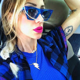Maxbell Retro Cat eye Women Man Sunglasses Male Female Eyewear UV400 Blue