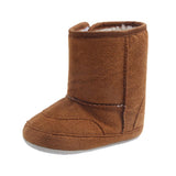 Maxbell Baby Soft Sole Anti-Slip Mid Calf Winter Warm Infant Prewalker Snow Boots 6-12 Months Brown