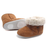 Maxbell Baby Soft Sole Anti-Slip Mid Calf Winter Warm Infant Prewalker Snow Boots 6-12 Months Brown