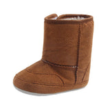 Maxbell Baby Soft Sole Anti-Slip Mid Calf Winter Warm Infant Prewalker Snow Boots 6-12 Months Brown