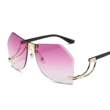 Metal Mens Womens Gradient Sunglasses Vintage Retro UV400 Large Purple