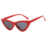 Women Vintage Triangle Mirrored Sunglasses Eyewear Designer Red Gray