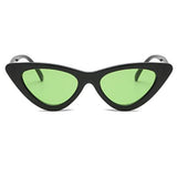 Women Vintage Triangle Mirrored Sunglasses Eyewear Designer Black Green