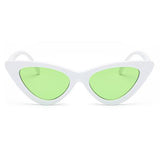 Fashion Women Classic Cat Eyes Sunglasses Outdoor White fram Green lens