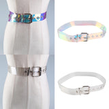 Woman Lady Girl Fashion PU Leather Waist Thin Buckle Belt Colorful