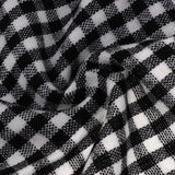 Women Oversized Blanket Tartan Scarf Wrap Shawl Plaid Checked Pashmina Shawl Black+White