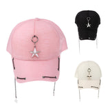 Star chain peaked cap hip-hop cap Pink