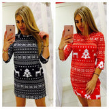 Women Xmas Cocktail Party Long Sleeve Bodycon Sweater Mini Dress M Black