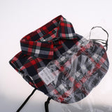 Womens Fake Collar Removable False Blouse Embroidered Plaid Red