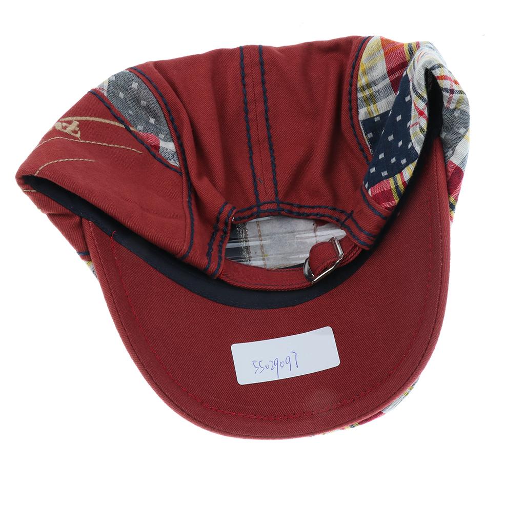Maxbell  Mens Cotton Duckbill Ivy Flat Cap Newsboy Gatsby Driver Hat Style 1-Red