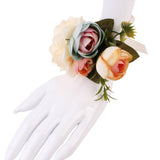 Max Bridal Wrist Corsage Bridesmaid Hand Flower Wedding Prom Party Decor Camel