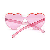 Heart Shape Rimless SunglassesTransparent Candy Color Eyewear Pink