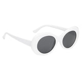 Vintage Retro Women Men Glasses Round Mirror Lens Sunglasses White+Grey