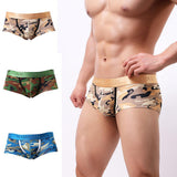 Max Men Camo Underwear Camouflage Brief Swim Trunks Sport Shorts Yellow L