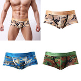 Max Men Camo Underwear Camouflage Brief Swim Trunks Sport Shorts Yellow L
