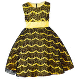 Max Flower Girl Dress Lace Wedding Bridesmaid Birthday Pageant 4-5 Years yellow