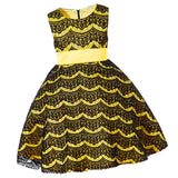 Max Flower Girl Dress Lace Wedding Bridesmaid Birthday Pageant 4-5 Years yellow