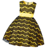 Max Flower Girl Dress Lace Wedding Bridesmaid Birthday Pageant 9-10 Years yellow