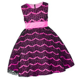 Max Flower Girl Dress Lace Wedding Bridesmaid Birthday Pageant 4-5 Years pink