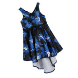 Max Girls Swallow-tail Princess Dress Wedding Pageant Dress  7-8 Years Blue