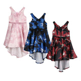 Max Girls Swallow-tail Princess Dress Wedding Pageant Dress  9-10 Years Blue