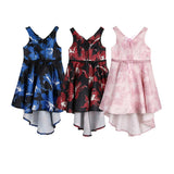 Max Girls Swallow-tail Princess Dress Wedding Pageant Dress  9-10 Years Blue
