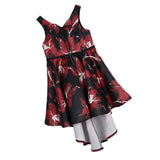 Max Girls Swallow-tail Princess Dress Wedding Pageant Dress  7-8 Years Red