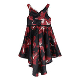 Max Girls Swallow-tail Princess Dress Wedding Pageant Dress  8-9 Years Red