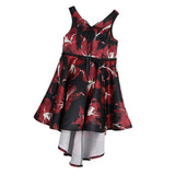Max Girls Swallow-tail Princess Dress Wedding Pageant Dress  8-9 Years Red
