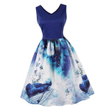 Max Women Music Note Butterflies Vintage 50s Cocktail Party Prom Swing Dress S
