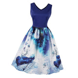 Max Women Music Note Butterflies Vintage 50s Cocktail Party Prom Swing Dress S