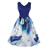 Max Women Music Note Butterflies Vintage 50s Cocktail Party Prom Swing Dress S