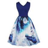 Max Women Music Note Butterflies Vintage 50s Cocktail Party Prom Swing Dress S