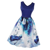 Max Women Music Note Butterflies Vintage 50s Cocktail Party Prom Swing Dress S