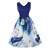 Max Women Music Note Butterflies Vintage 50s Cocktail Party Prom Swing Dress S