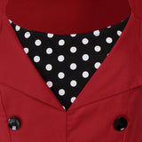 Max Women Polka Dots Vintage 50s Style Cocktail Party Swing Dress  2XL Wine red