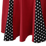 Max Women Polka Dots Vintage 50s Style Cocktail Party Swing Dress  2XL Wine red