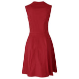Max Women Polka Dots Vintage 50s Style Cocktail Party Swing Dress  2XL Wine red