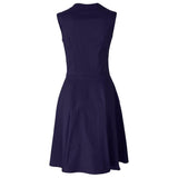 Max Women Polka Dots Vintage 50s Style Cocktail Party Swing Dress  S	 Blue